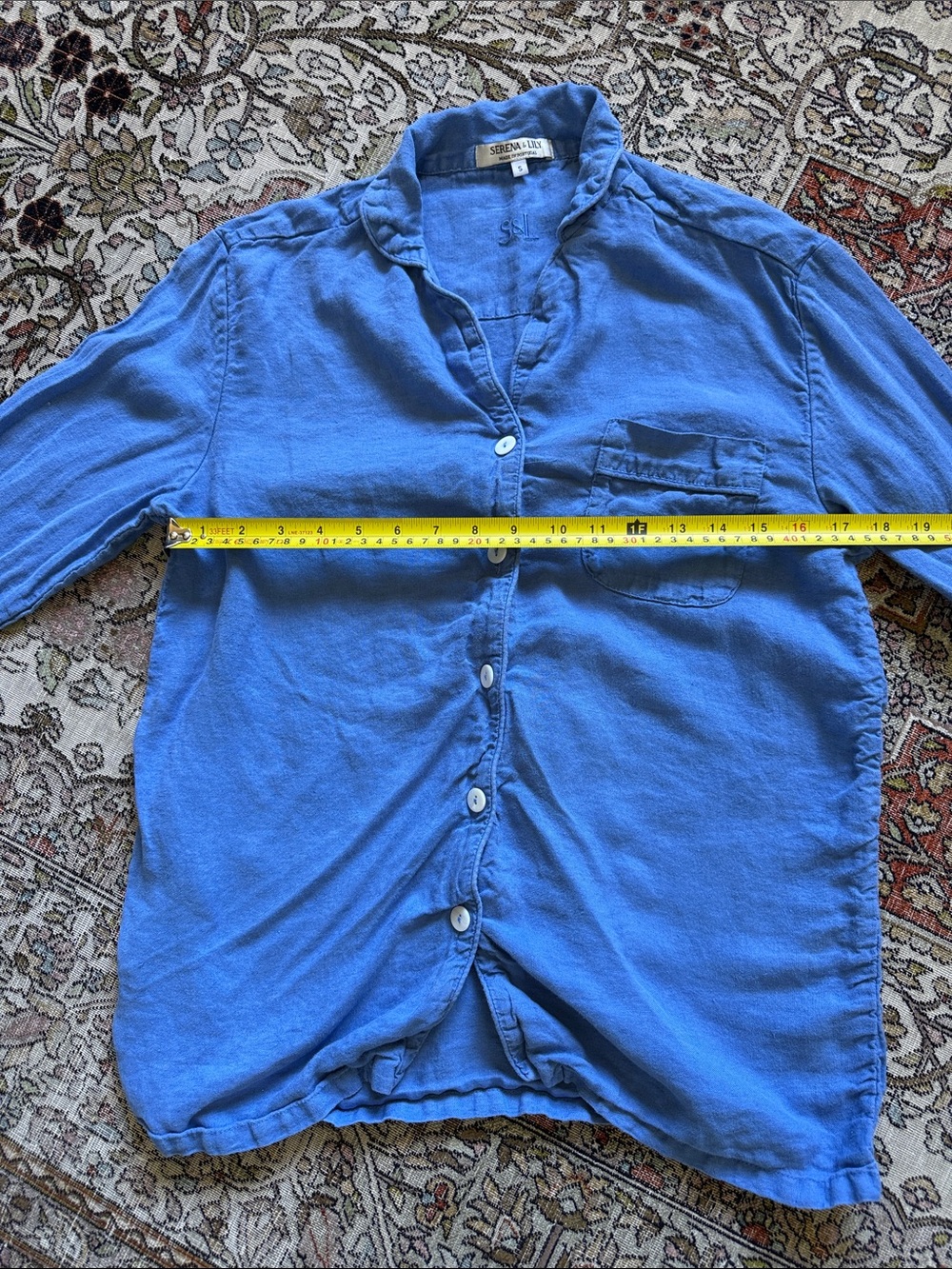 Serena and lily women’s linen blue pajamas small - Picture 6 of 10